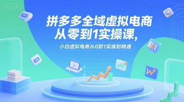 拼多多全域虚拟电商从零到1实操课，小白虚拟电商从0到1实操到精通-项目创薪