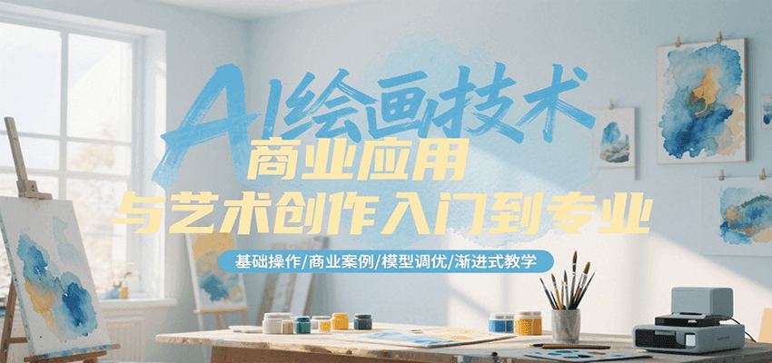 AI绘画技术商业应用与艺术创作入门到专业，基础操作/商业案例/模型调优/渐进式教学-项目创薪