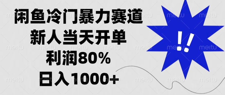 闲鱼冷门暴力赛道，新人当天开单，利润80%，日入1000+-项目创薪