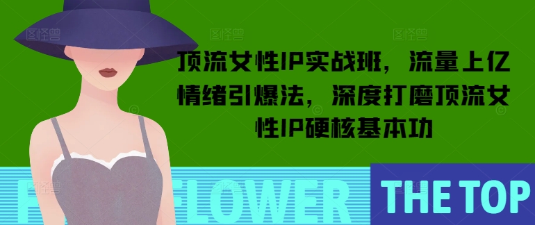 顶流女性IP实战班，流量上亿情绪引爆法，深度打磨顶流女性IP硬核基本功-项目创薪