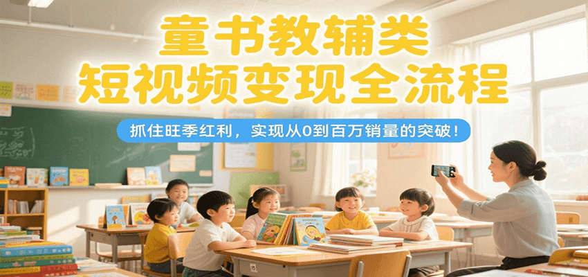 童书教辅类短视频变现全流程，抓住旺季红利，实现从0到百万销量的突破！-项目创薪