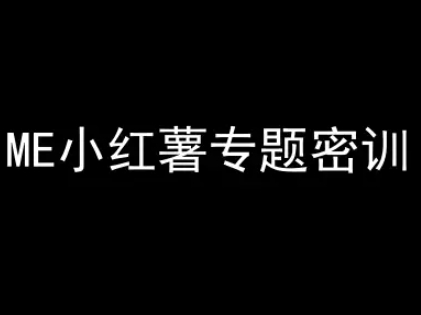 ME小红薯专题密训-小红书电商教程-项目创薪