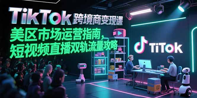 TikTok跨境电商变现课，美区市场运营指南，短视频直播双轨流量攻略-项目创薪