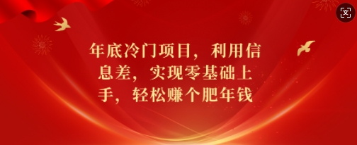 年底冷门项目，利用信息差，实现零基础上手，轻松赚个肥年钱【揭秘】-项目创薪