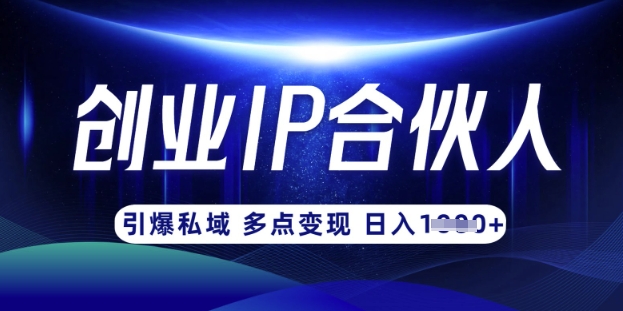 云帆·创业ip合伙人打造3.0，从0到1教你做网创，实现月入过W-项目创薪