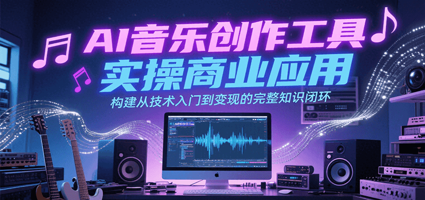 AI音乐创作工具实操商业应用，构建从技术入门到变现的完整知识闭环-项目创薪