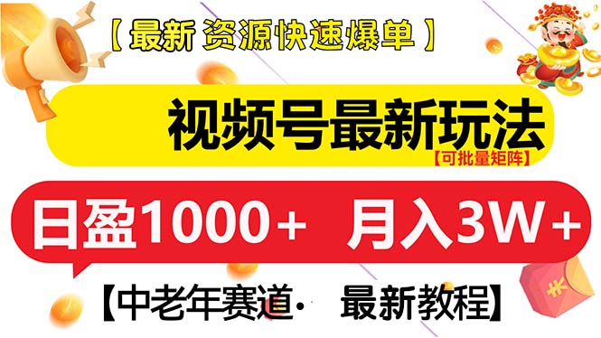 视频号最新玩法 中老年赛道 月入3W+-项目创薪