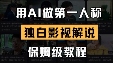 用AI做第一人称独白影视解说，手把手教学，保姆级教程-项目创薪