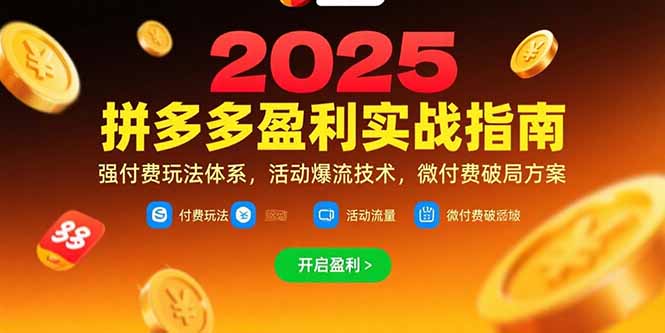 拼多多盈利实战指南，强付费玩法，活动爆流技术，微付费破局方案(更新7月-项目创薪