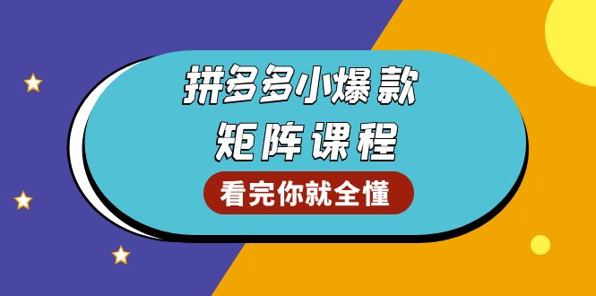 拼多多爆款矩阵课程：教你测出店铺爆款，优化销量，提升GMV，打造爆款群-项目创薪