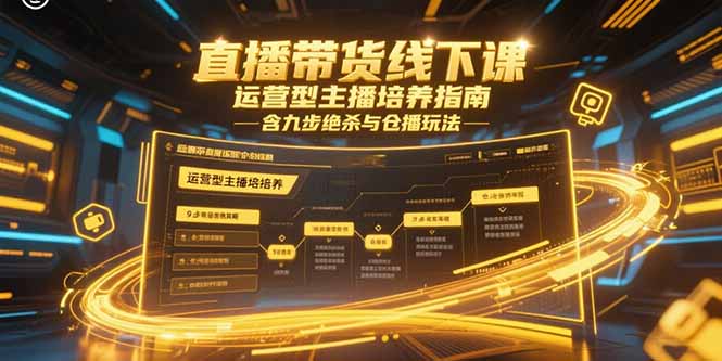 直播带货线下课，运营型主播培养指南，含九步绝杀与仓播玩法-项目创薪