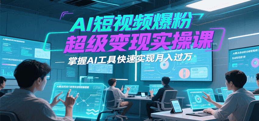 AI短视频爆粉超级变现实操课，掌握AI工具快速实现月入过万-项目创薪