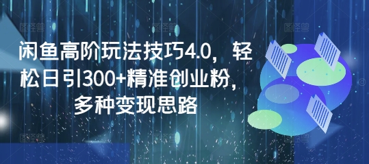 闲鱼高阶玩法技巧4.0，轻松日引300+精准创业粉，多种变现思路-项目创薪