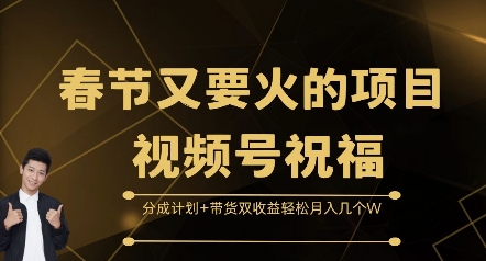 春节又要火的项目视频号祝福，分成计划+带货双收益，轻松月入几个W【揭秘】-项目创薪