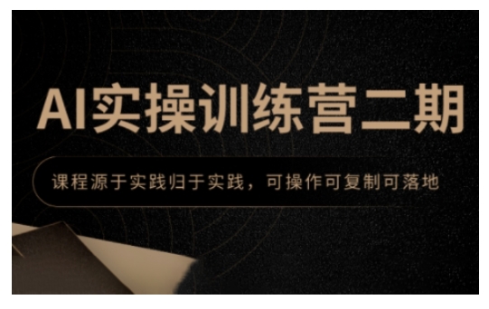 AI实操训练营二期，课程源于实践归于实践，可操作可复制可落地-项目创薪