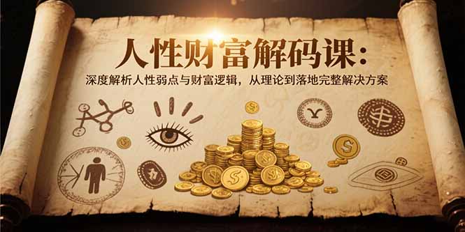 人性财富解码课6.0：深度解析人性弱点与财富逻辑，理论到落地完整解决方案-项目创薪