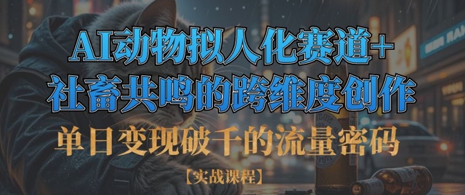 单日变现破千的流量密码，AI动物拟人化赛道+社畜共鸣的跨维度创作-项目创薪
