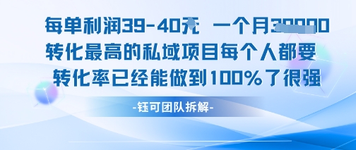 每单利润40一个月7k+转化最高的私域项目，每个人都要的产品转化率已经能做到100%-项目创薪