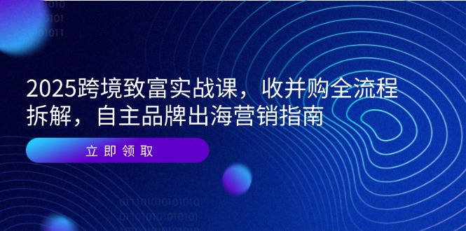 2025跨境致富实战课，收并购全流程拆解，自主品牌出海营销指南-项目创薪