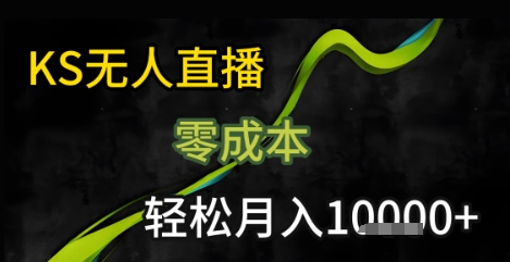 KS无人直播25年最新玩法，只需一部手机，轻松月入1W+【揭秘】-项目创薪