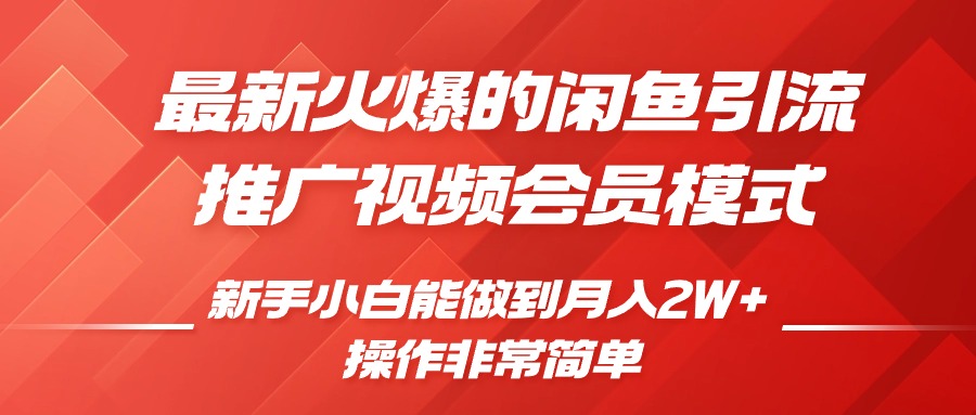 闲鱼引流推广影视会员，0成本就可以操作，新手小白月入过W+【揭秘】-项目创薪