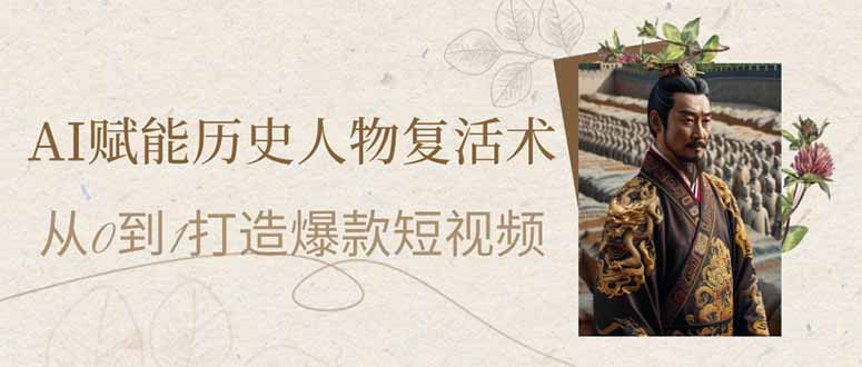 AI赋能历史人物复活术：从0到1打造爆款短视频-项目创薪