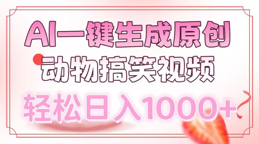 AI一键生成原创动物搞笑视频，轻松日入1000+-项目创薪