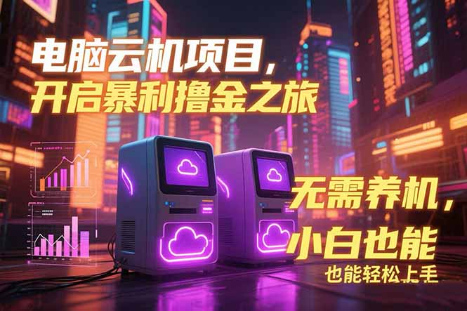 电脑云机项目 暴力撸金玩法，不需要养机 配置没有要求 单机100个窗口一…-项目创薪