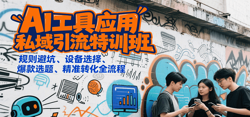 AI工具应用私域引流特训班，规则避坑、设备选择、爆款选题、精准转化全流程-项目创薪