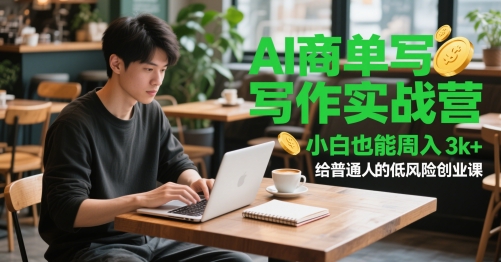 AI商单写作实战营，小白也能周入3k+，给普通人的低风险创业课-项目创薪