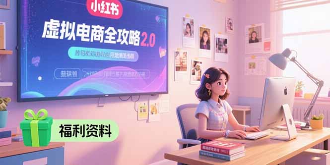 虚拟电商全攻略2.0，开店选品实操流程，账号定位、货源发布、笔记发布技巧-项目创薪