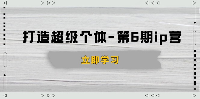 打造 超级个体-第6期ip营：商业认知,产品设计,成交演练,解决知识变现难题-项目创薪