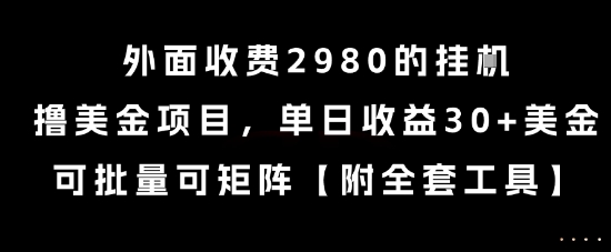 外面收费2980的挂G撸美金项目，单日收益30+美金，可批量可矩阵【揭秘】-项目创薪