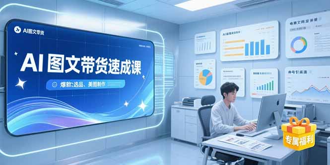 AI图文带货速成课，养号引流秘籍，爆款选品策略，美图制作全流程-项目创薪