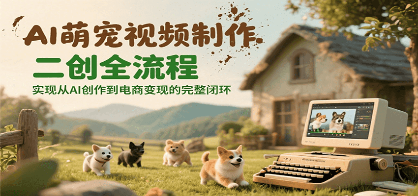 AI萌宠视频制作二创全流程，实现从AI创作到电商变现的完整闭环-项目创薪