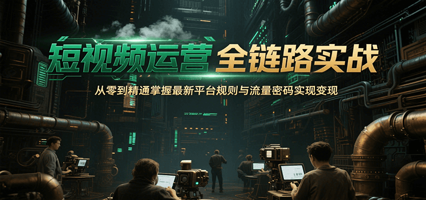 短视频运营全链路实战，从零到精通掌握最新平台规则与流量密码实现变现-项目创薪