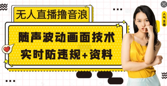 无人直播撸音浪+随声波动画面技术+实时防违规+资料【揭秘】-项目创薪
