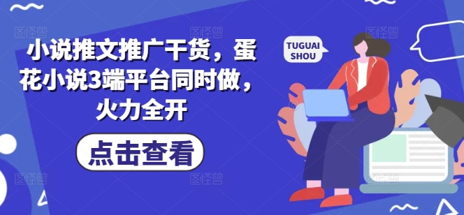 小说推文推广干货，蛋花小说3端平台同时做，火力全开-项目创薪