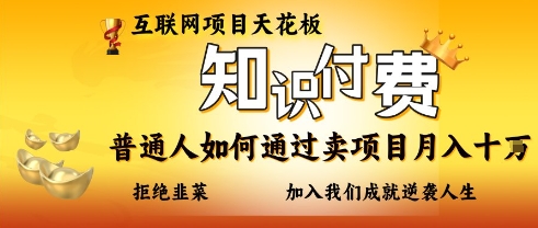 互联网项目天花板，知付付费项目，普通人如何通过卖项目月入十个，拒绝韭菜【揭秘】-项目创薪