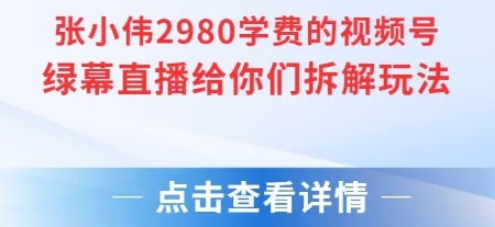 张小伟2980付费额视频号绿幕直播给你们拆解玩法-项目创薪