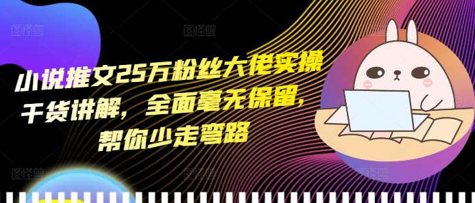 小说推文25万粉丝大佬实操干货讲解，全面毫无保留，帮你少走弯路-项目创薪