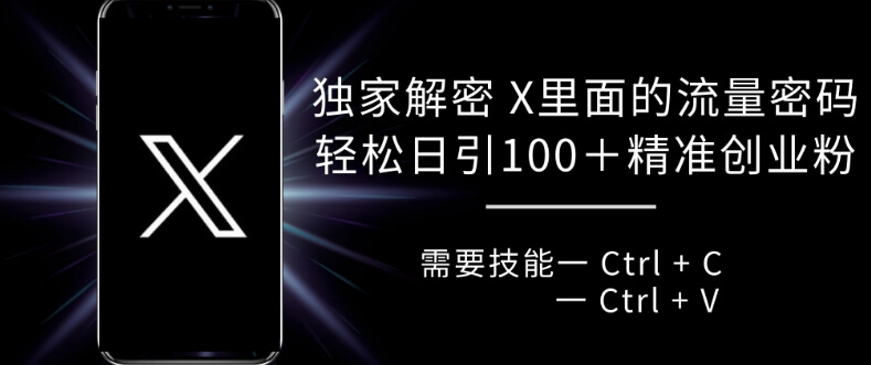 独家解密 X 里面的流量密码，复制粘贴轻松日引100+-项目创薪