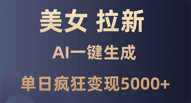 美女暴力拉新，通过AI一键生成，单日疯狂变现5000+，纯小白一学就会！-项目创薪