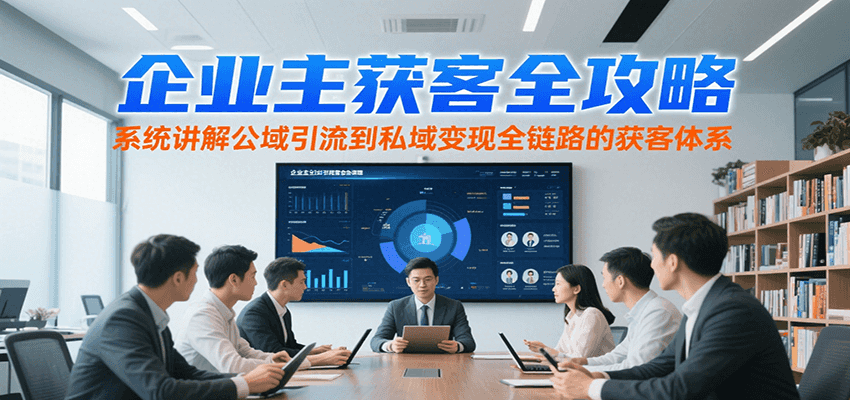 企业主获客全攻略，系统讲解公域引流到私域变现全链路的获客体系-项目创薪