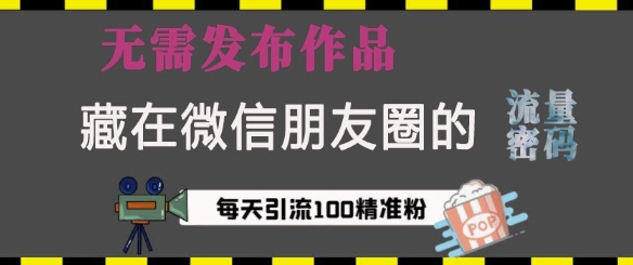 藏在微信朋友圈的流量密码，无需发布作品，单日引流100+精准创业粉【揭秘】-项目创薪