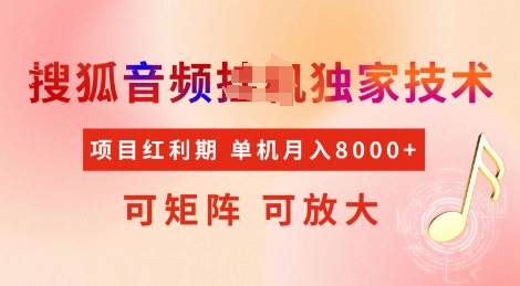 全网首发搜狐音频挂JI独家技术，项目红利期，可矩阵可放大，稳定月入8k【揭秘】-项目创薪