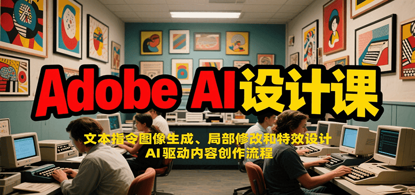 Adobe AI设计课：文本指令图像生成、局部修改和特效设计，AI驱动内容创作流程-项目创薪