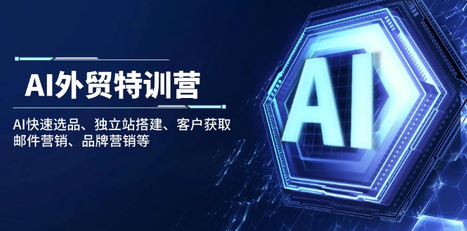 AI外贸特训营：AI快速选品、独立站搭建、客户获取、邮件营销、品牌营销等-项目创薪