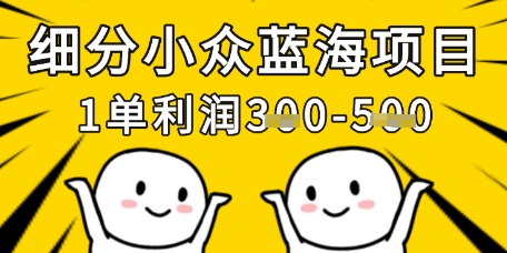 细分小众蓝海项目，一单利润3张，每月收入稳定过1w+-项目创薪