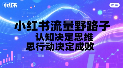 小红书流量野路子，认知决定思维，思维决定行动，行动决定成败-项目创薪